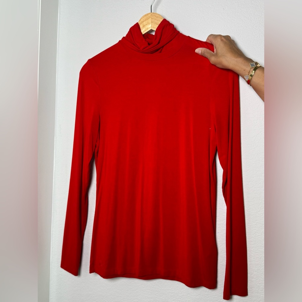 Ralph Lauren Red Fitted Long Sleeve Tee
